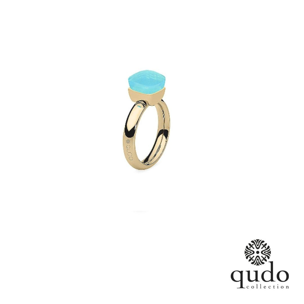 QUDO SALE Firenze Gold/ blue apatite opal Gr. 60